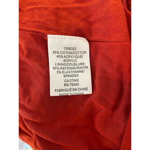 House of Harlow Orange Knit Crochet Sleeveless‎ Midi Dress Womens Sz Small Boho - Picture 9 of 9